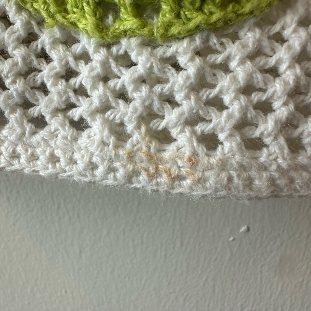Breckenridge Women's Cream Crochet Cardigan with Blue and Green Accents - Picture 4 of 6